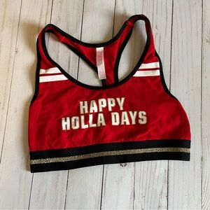 PINK Red Holiday Bra Small